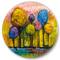 Designart - Colourful Trees Impressionist Landscape IV - Modern Metal Circle Wall Art